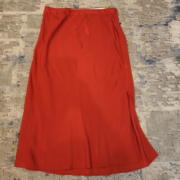 NWT Madewell Orange Clay Layton Pull On Midi Slip Skirt Size 12 - Picture 6 of 15